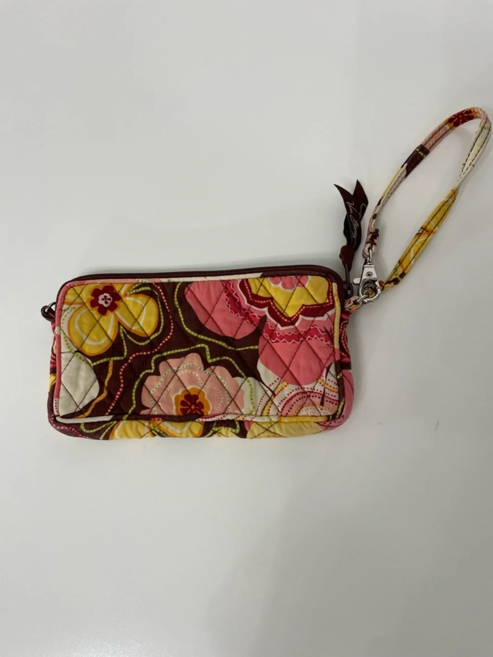 Vera Bradley Buttercup Quilted Floral Clutch Wallet Pink Yellow Preppy Boho